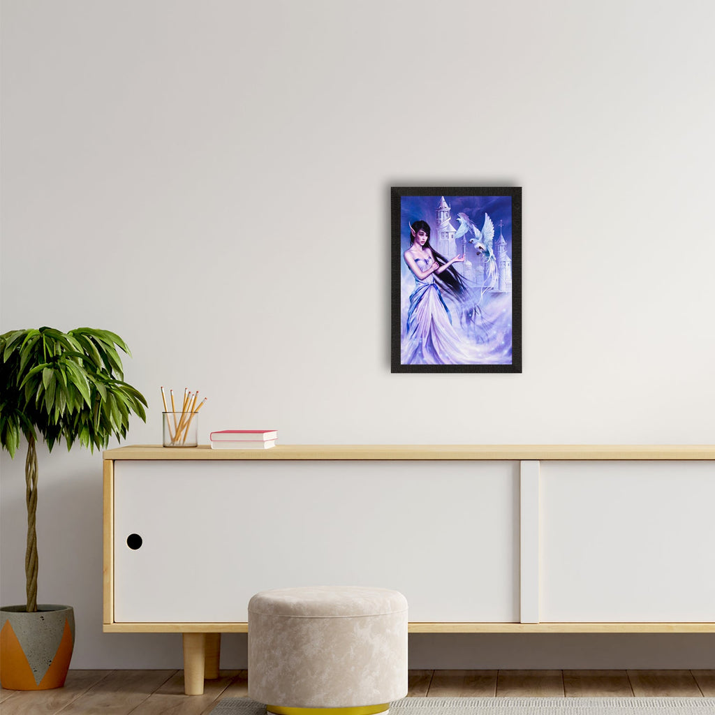 Girl In White Dress Satin Matt Texture UV Art Painting Kafalo