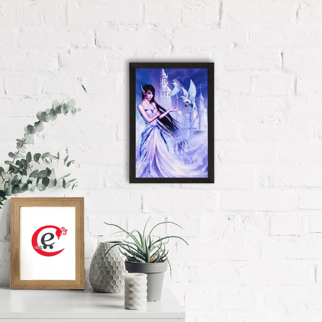 Girl In White Dress Satin Matt Texture UV Art Painting Kafalo