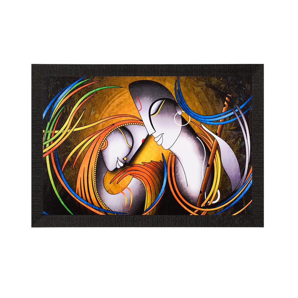 Abstract Radha Krishna Painting Digital Printed Religious Wall Art Kafalo