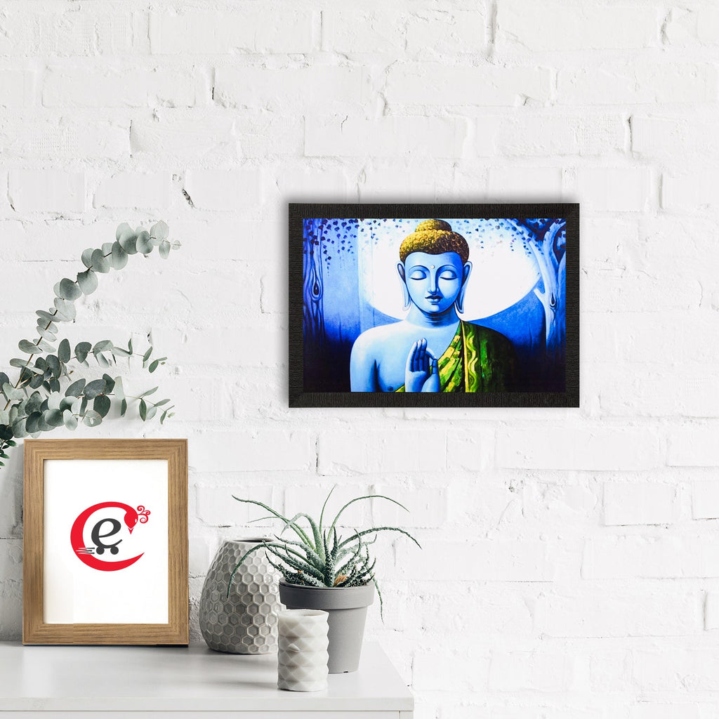 Meditating Lord Buddha Painting Digital Printed Religious Wall Art Kafalo