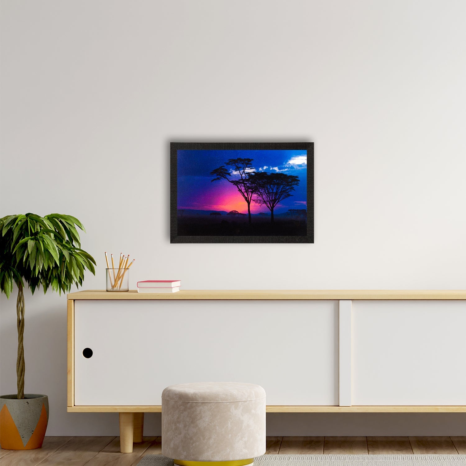 Blue Sunset Satin Matt Texture UV Art Painting Kafalo