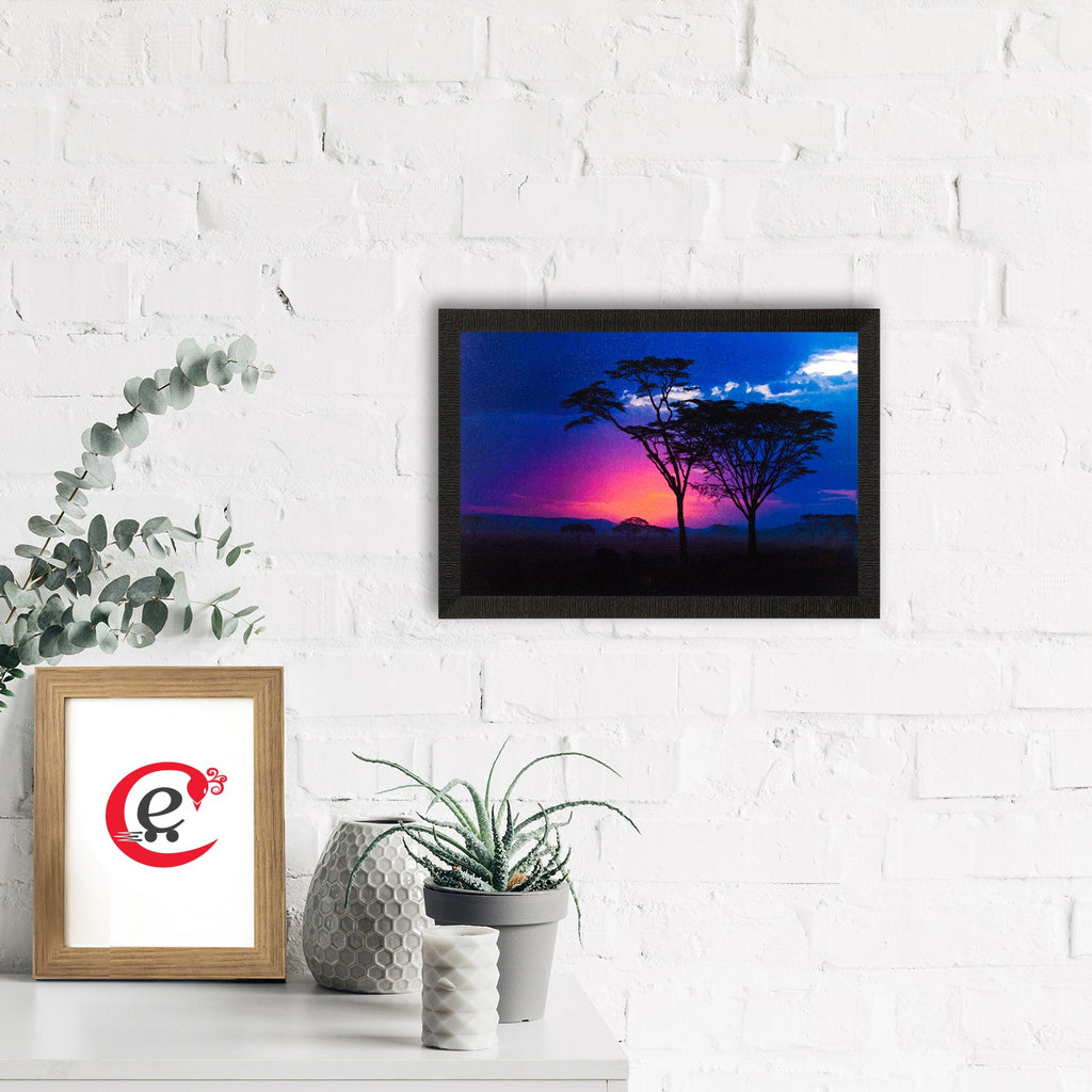Blue Sunset Satin Matt Texture UV Art Painting Kafalo