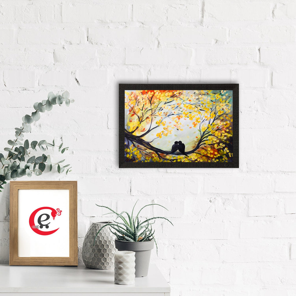 Love Birds Satin Matt Texture UV Art Painting Kafalo