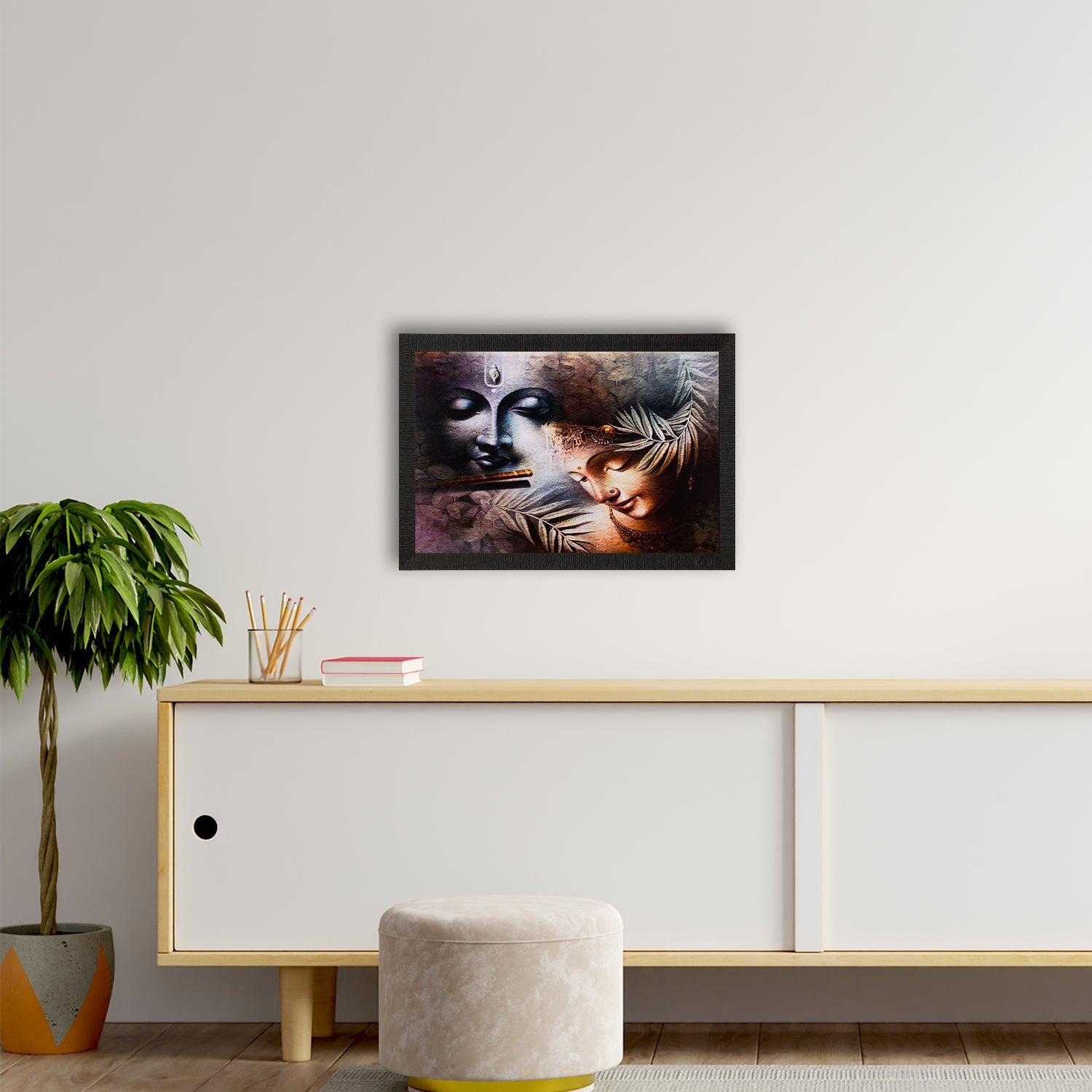 Radha Krishna Painting Digital Printed Religious Wall Art Kafalo