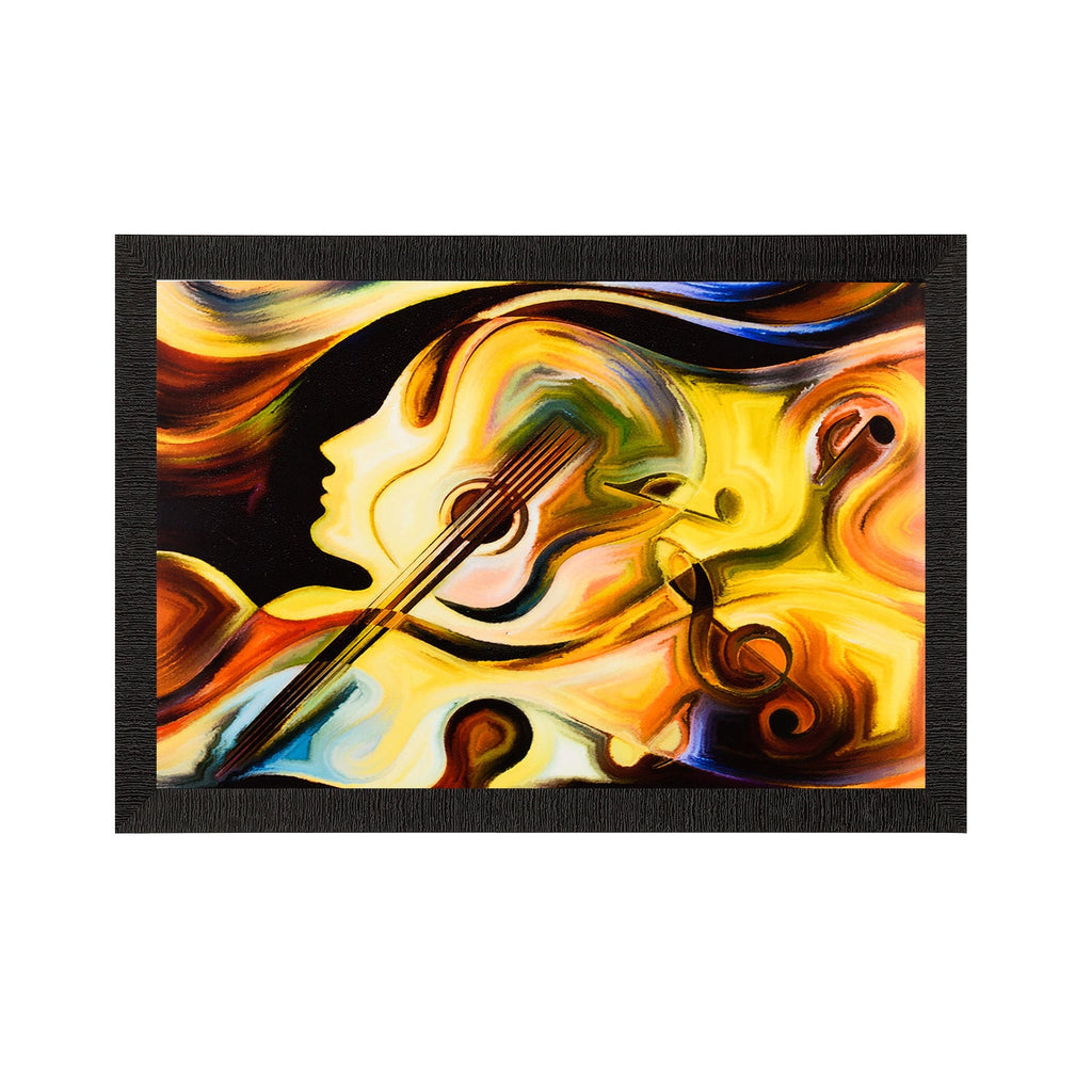 Guitar & Face Abstract Satin Matt Texture UV Art Painting Kafalo
