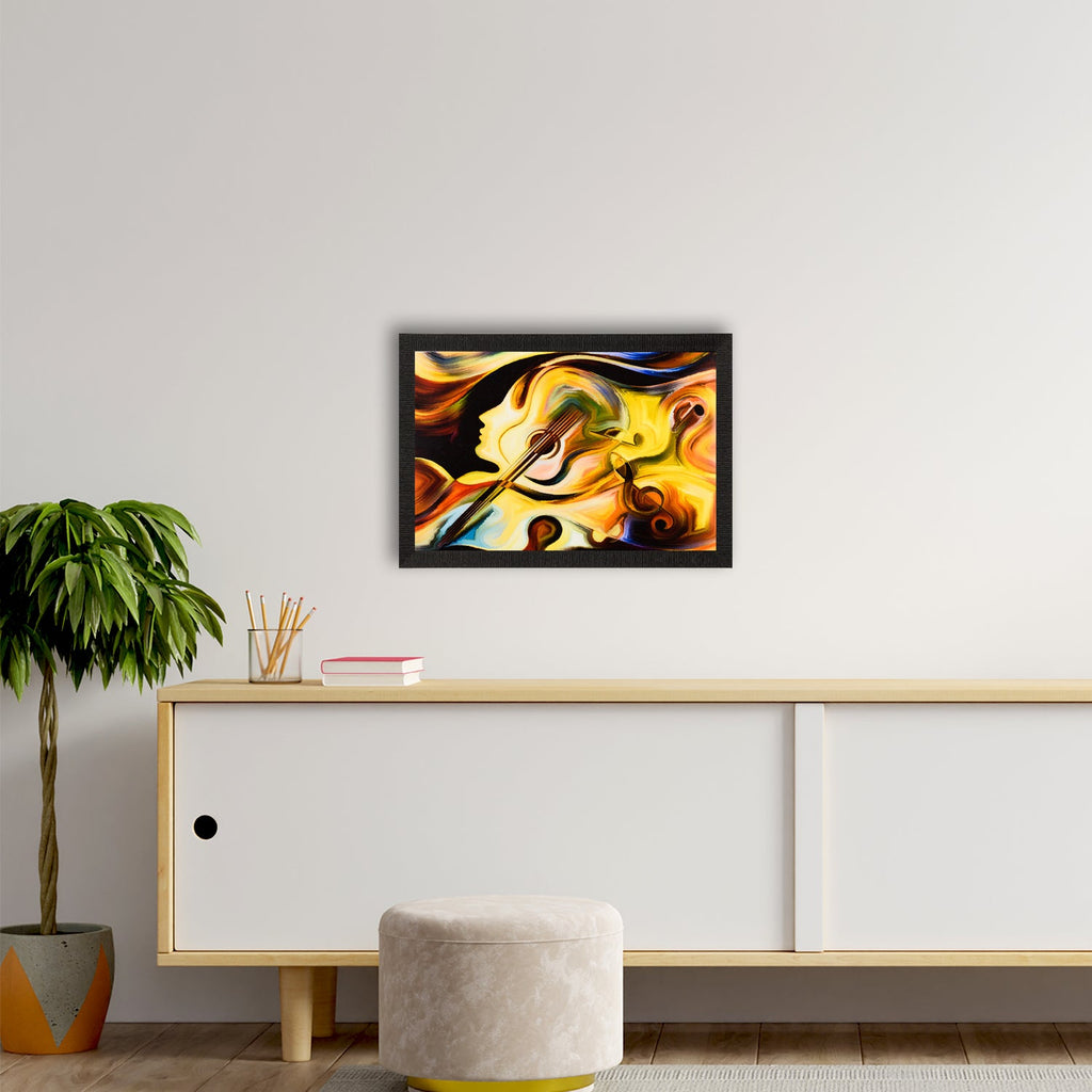 Guitar & Face Abstract Satin Matt Texture UV Art Painting Kafalo