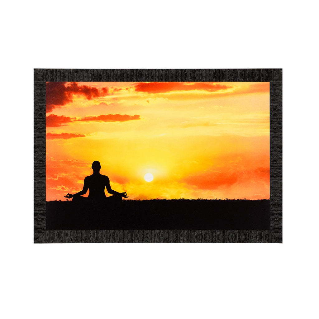 Meditating Person Satin Matt Texture UV Art Painting Kafalo