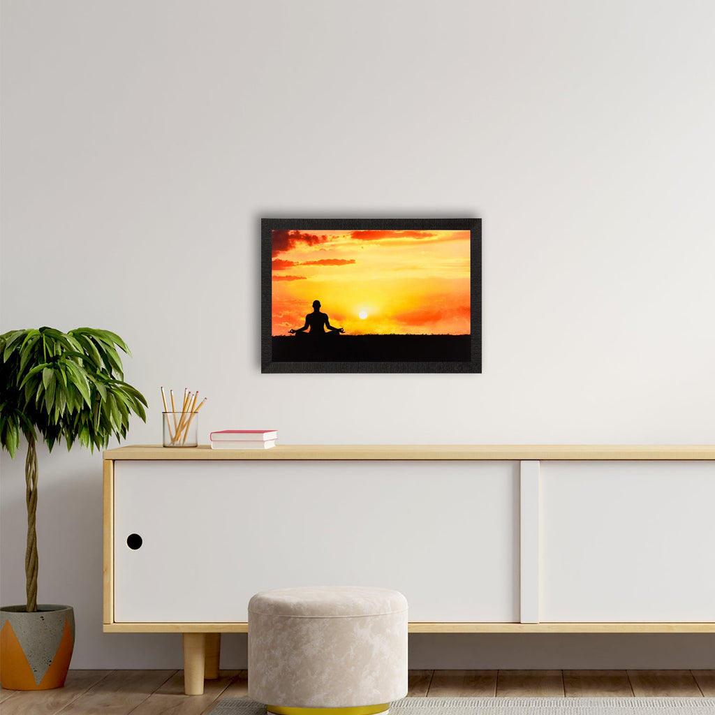 Meditating Person Satin Matt Texture UV Art Painting Kafalo
