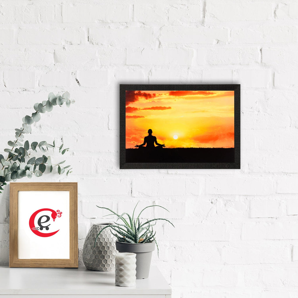 Meditating Person Satin Matt Texture UV Art Painting Kafalo