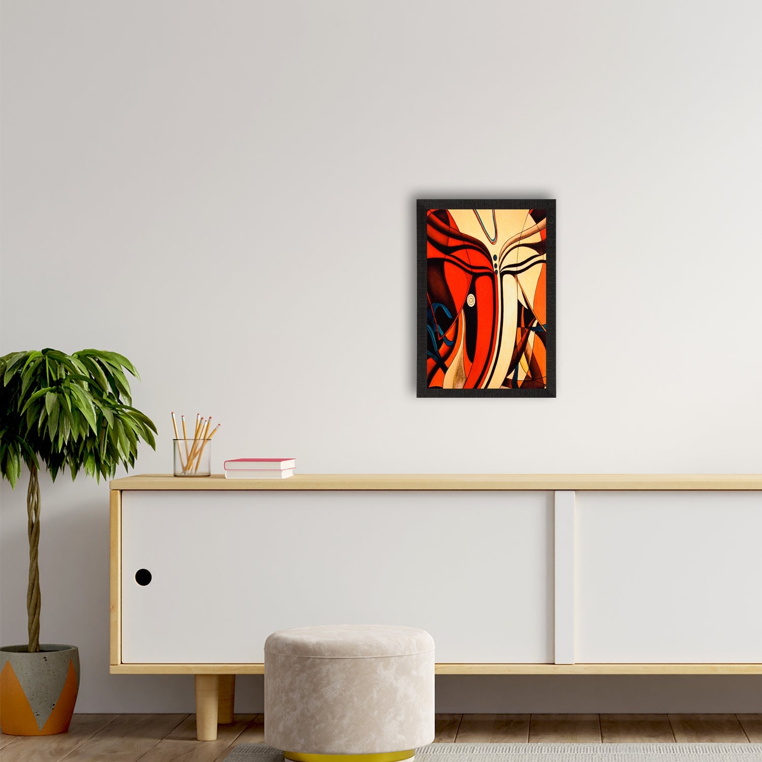 Abstract Lord Ganesha Face Satin Matt Texture UV Art Painting Kafalo
