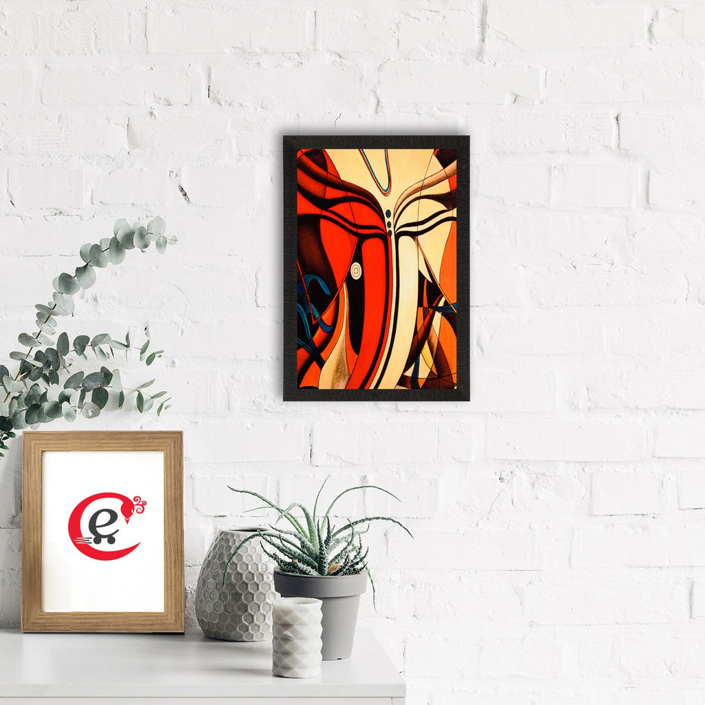 Abstract Lord Ganesha Face Satin Matt Texture UV Art Painting Kafalo