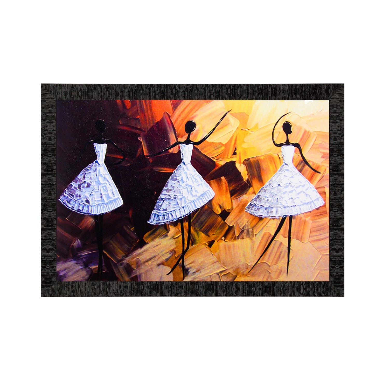 White Dancing Figurine Satin Matt Texture UV Art Painting Kafalo