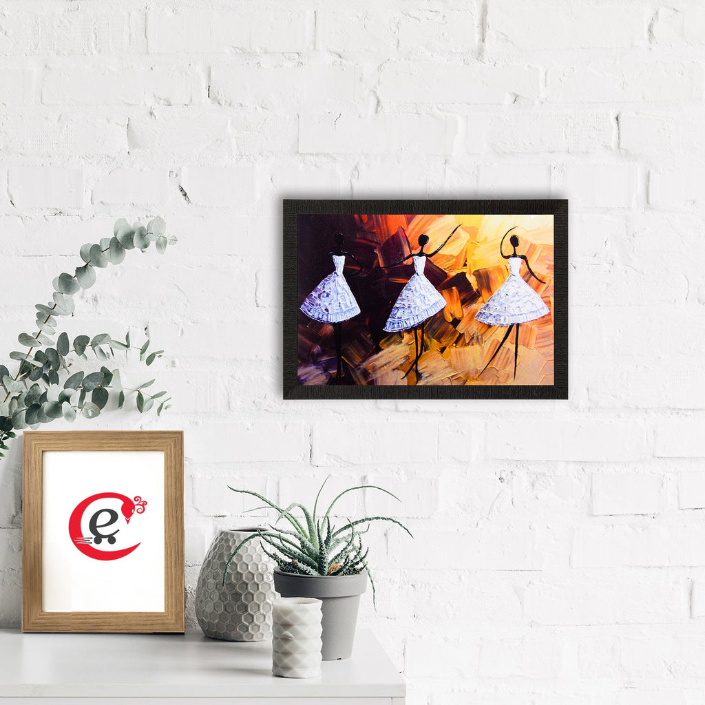 White Dancing Figurine Satin Matt Texture UV Art Painting Kafalo
