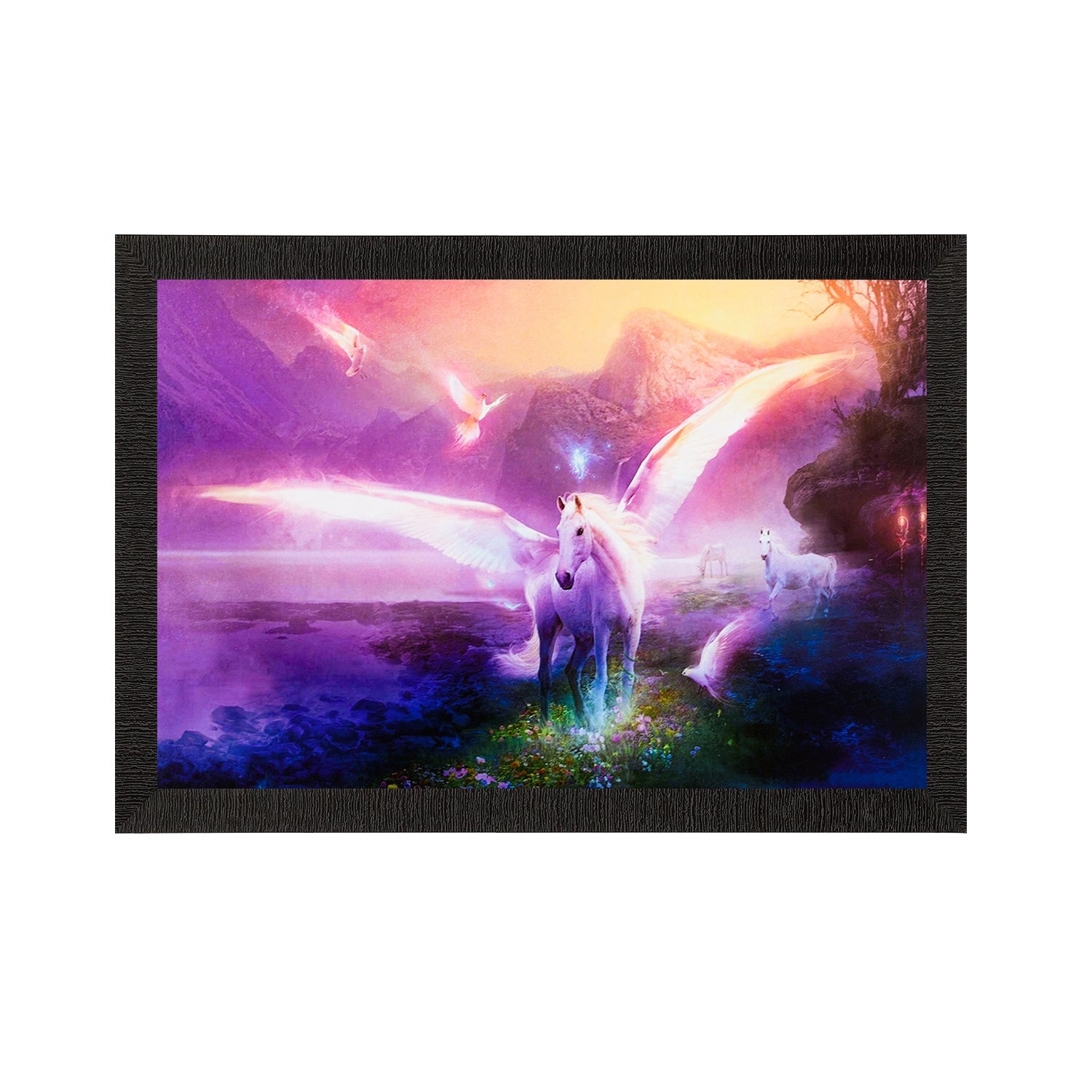 Glowing Unicorn Satin Matt Texture UV Art Painting Kafalo