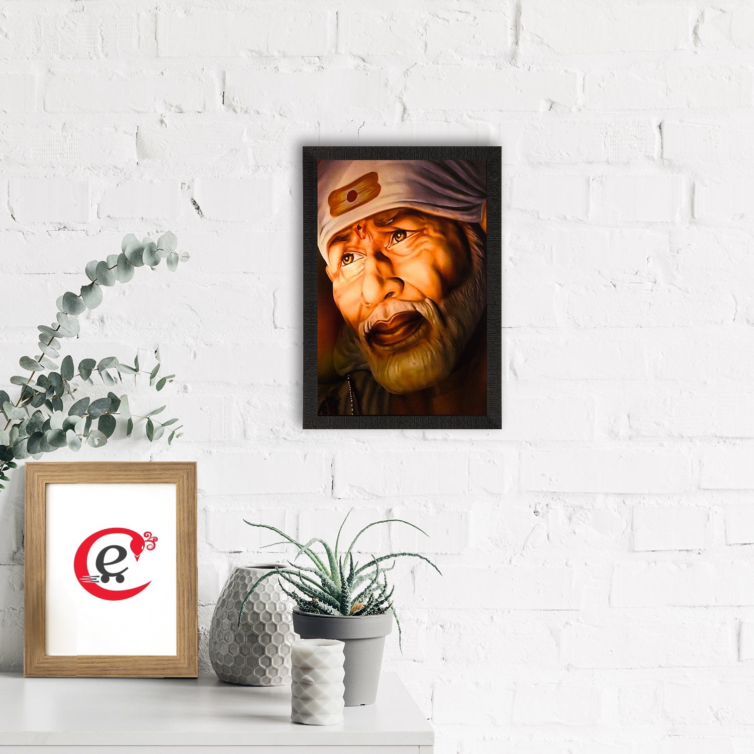 Sai Baba Satin Matt Texture UV Art Painting Kafalo