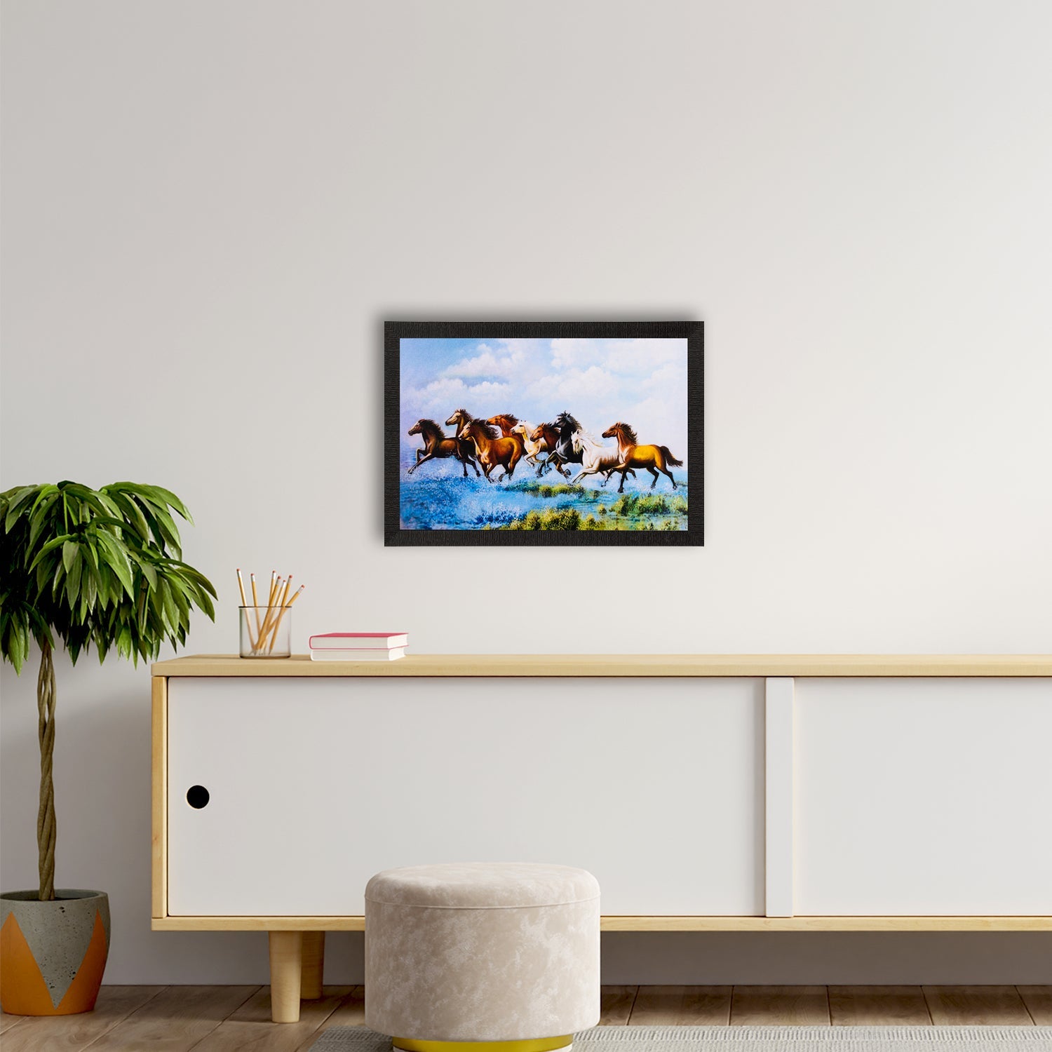 Running Horses & Water Satin Matt Texture UV Art Painting Kafalo