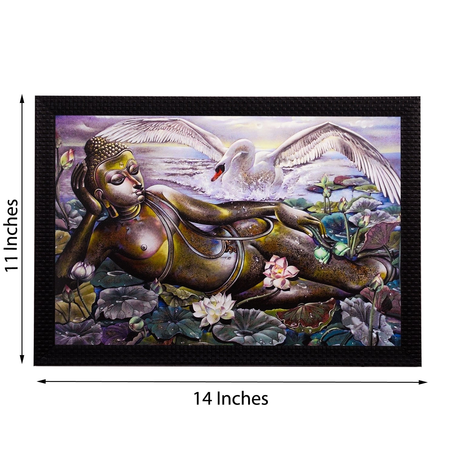 Resting Lord Buddha Satin Matt Texture UV Art Painting Kafalo