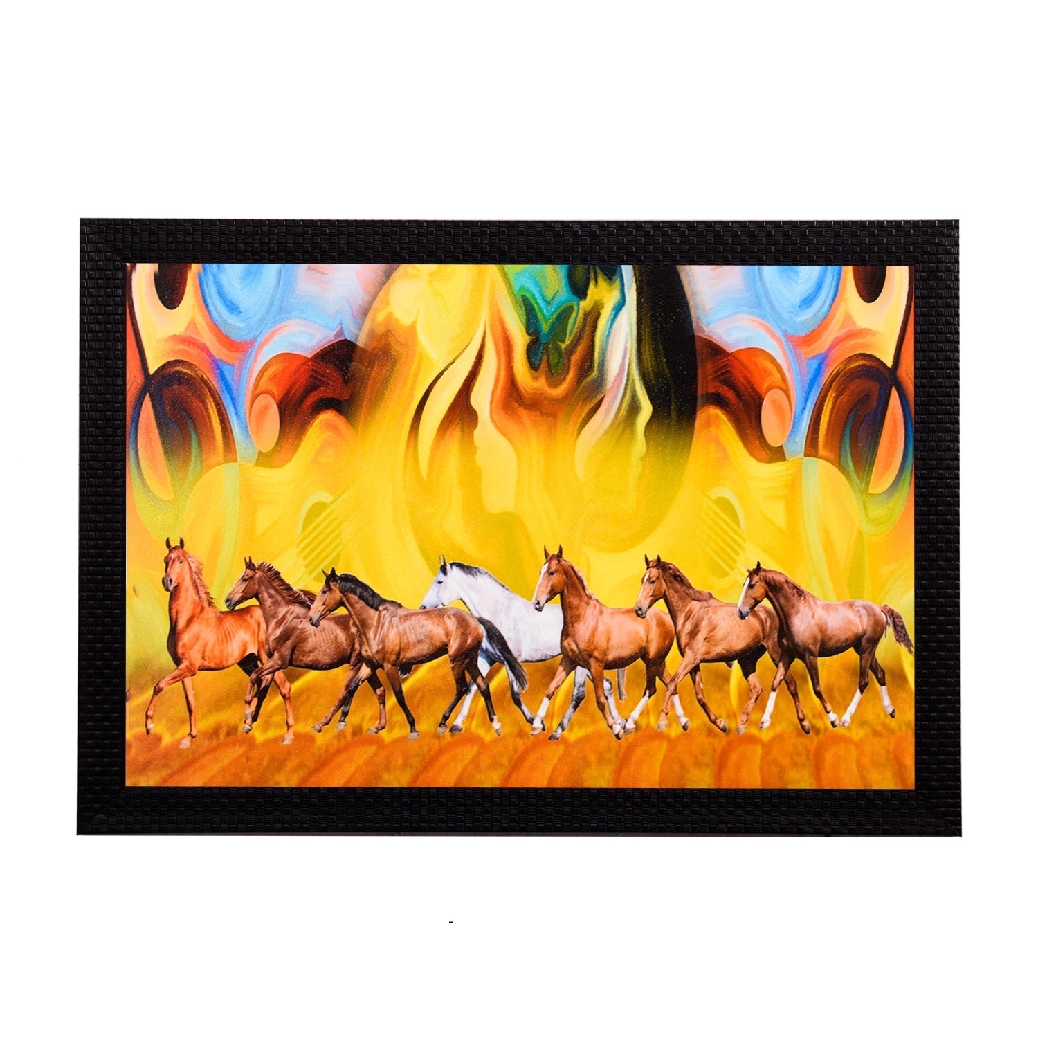 Running Horses Abstract Satin Matt Texture UV Art Painting Kafalo