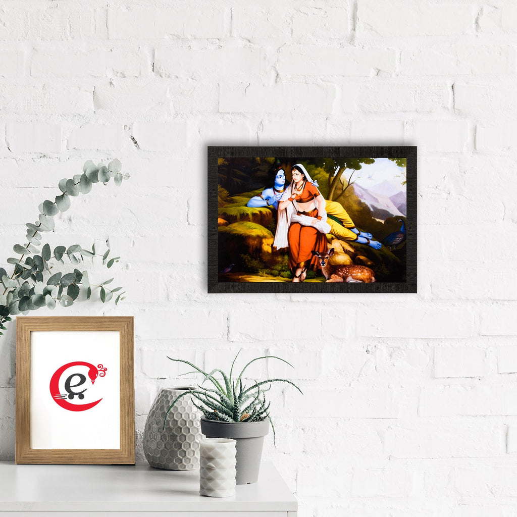 Radha Krishna In Jungle Satin Matt Texture UV Art Painting Kafalo