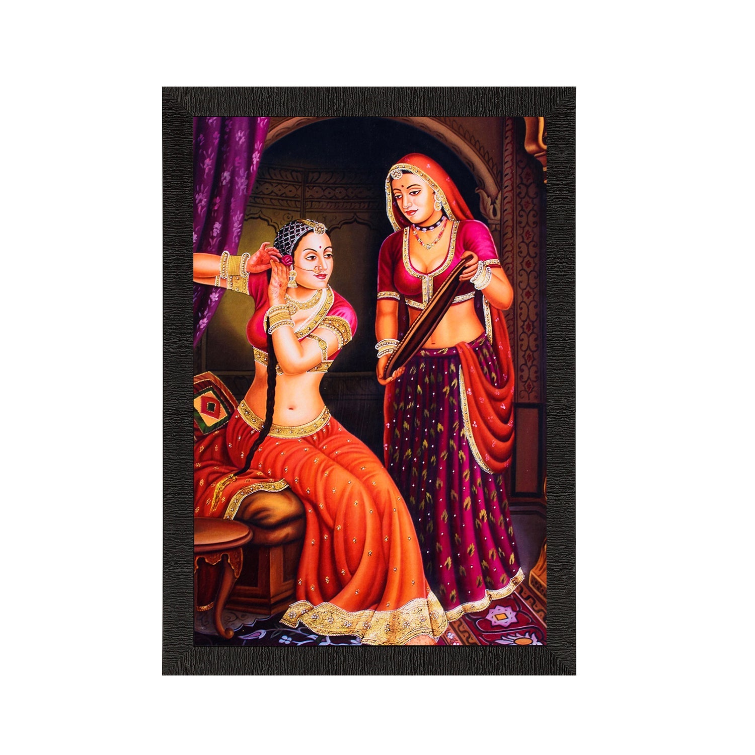 Lady doing Makeup Satin Matt Texture UV Art Painting Kafalo