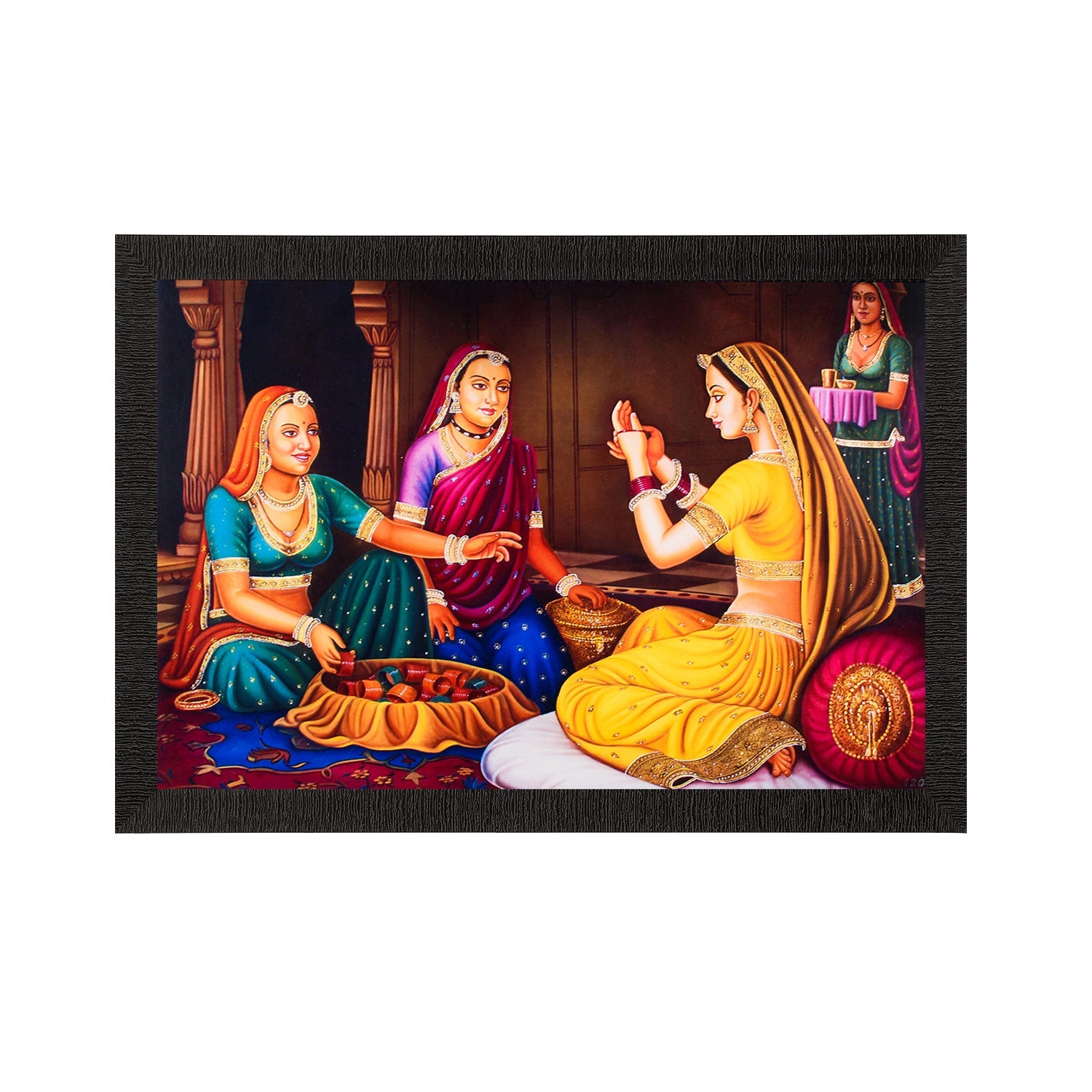 Women chit-chat Satin Matt Texture UV Art Painting Kafalo
