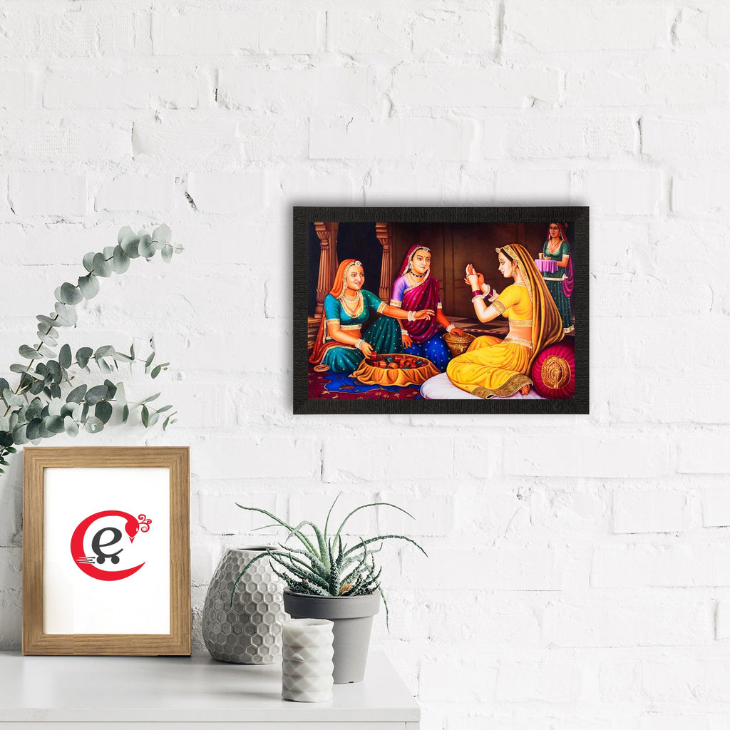 Women chit-chat Satin Matt Texture UV Art Painting Kafalo