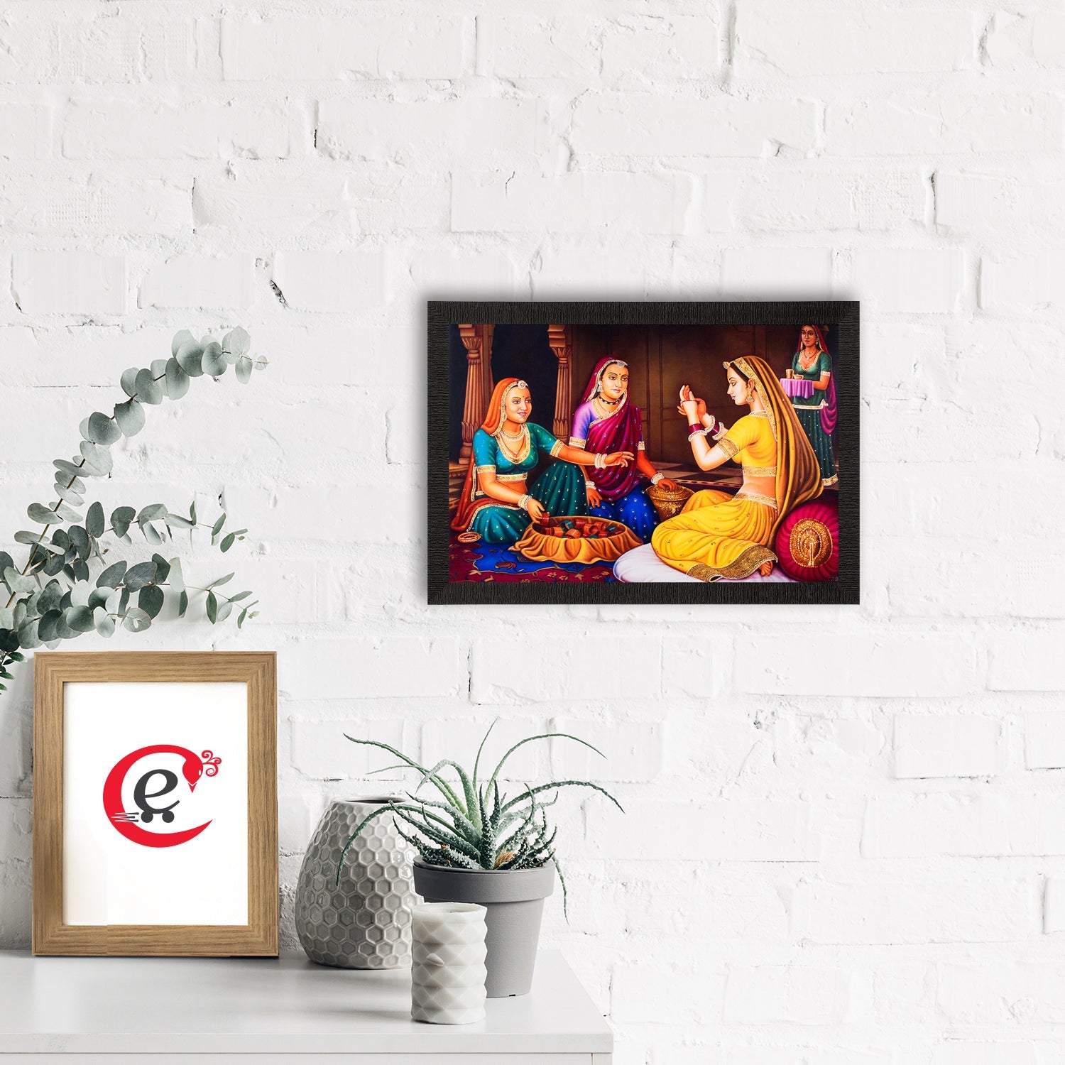 Women chit-chat Satin Matt Texture UV Art Painting Kafalo