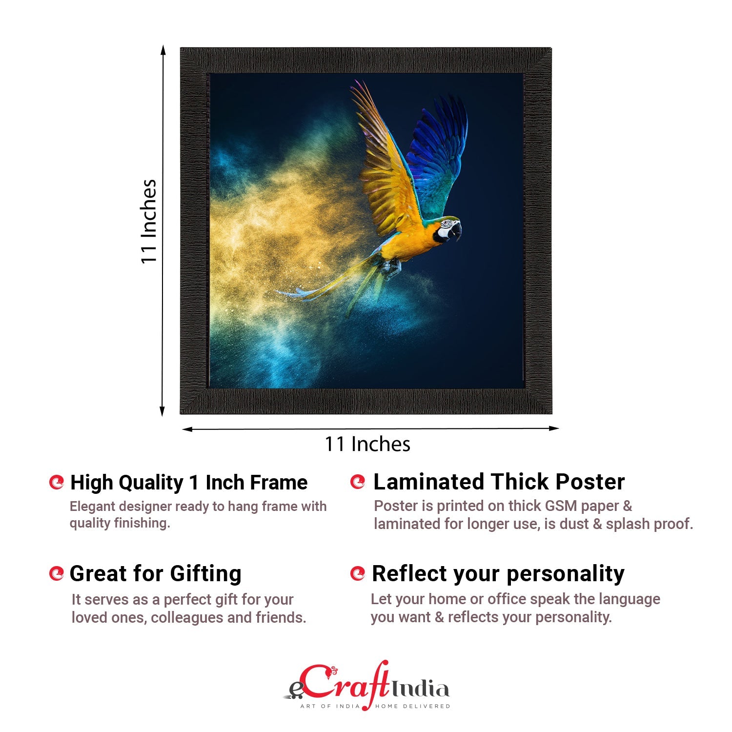 Flying Bird Satin Matt Texture UV Art Painting Kafalo