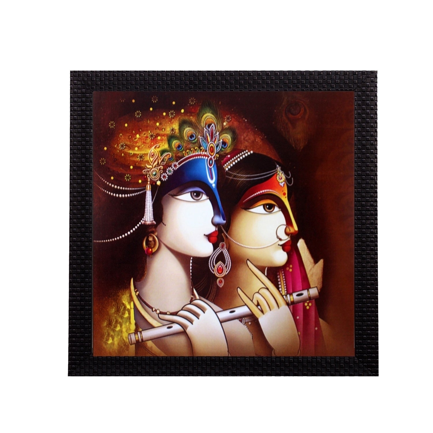 Radha Krishna Satin Matt Texture UV Art Painting Kafalo