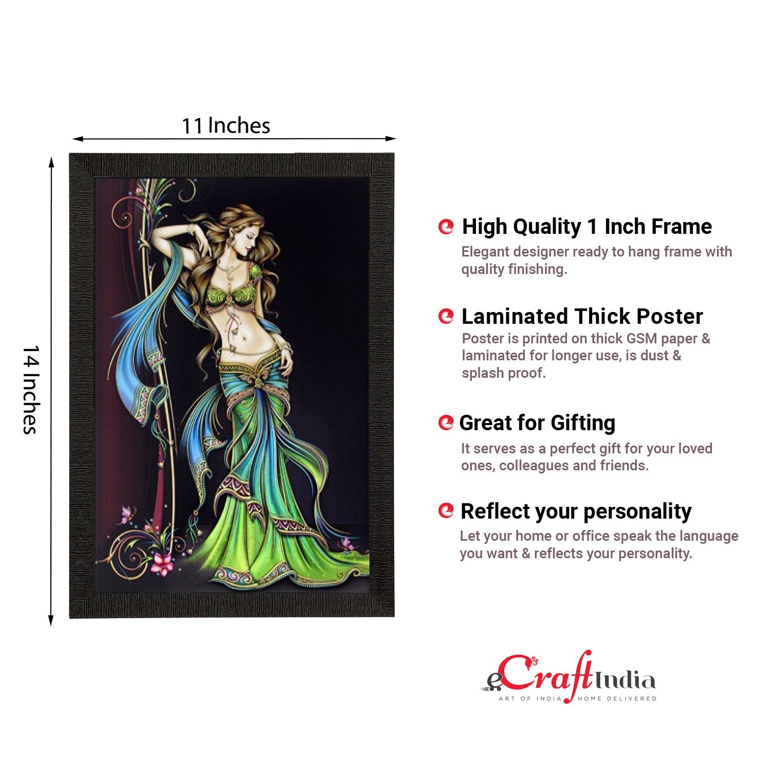 Standing Lady Theme Satin Matt Texture UV Art Painting Kafalo