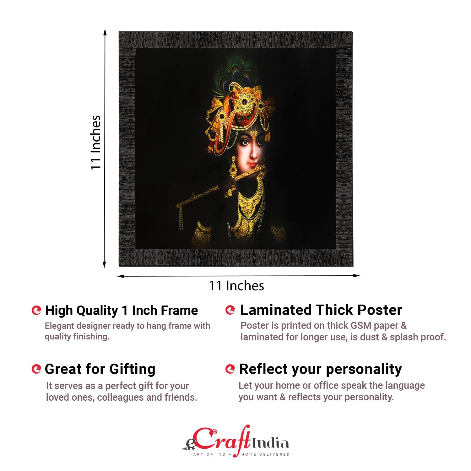Lord Krishna Painting Digital Printed Religious Wall Art Kafalo