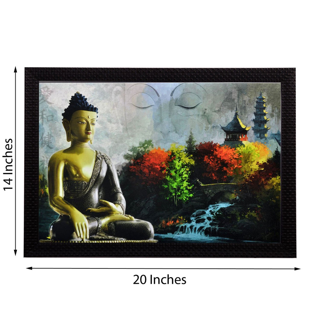 Meditating Buddha Satin Matt Texture UV Art Painting Kafalo