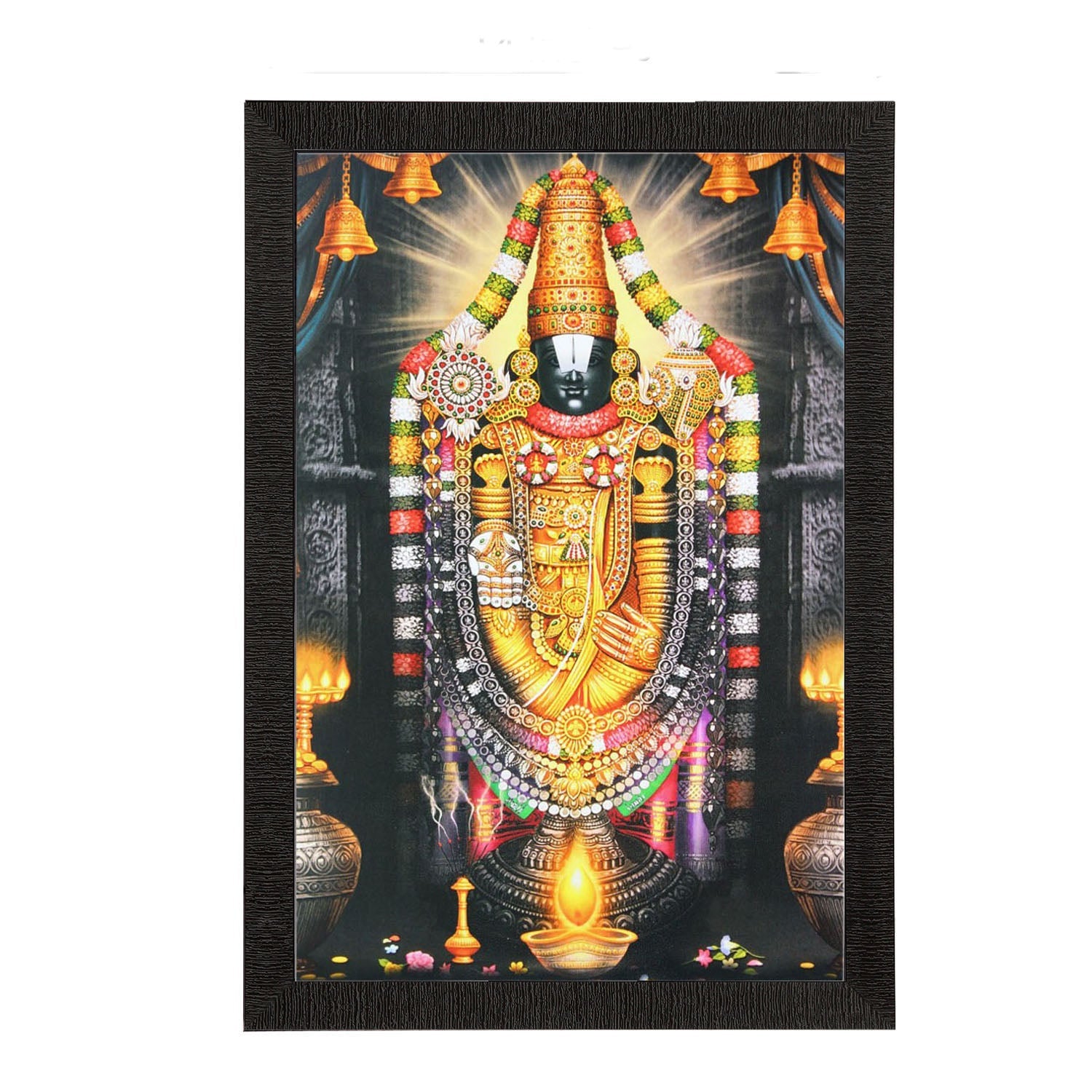 Lord Tirupati Balaji Painting Digital Printed Religious Wall Art Kafalo