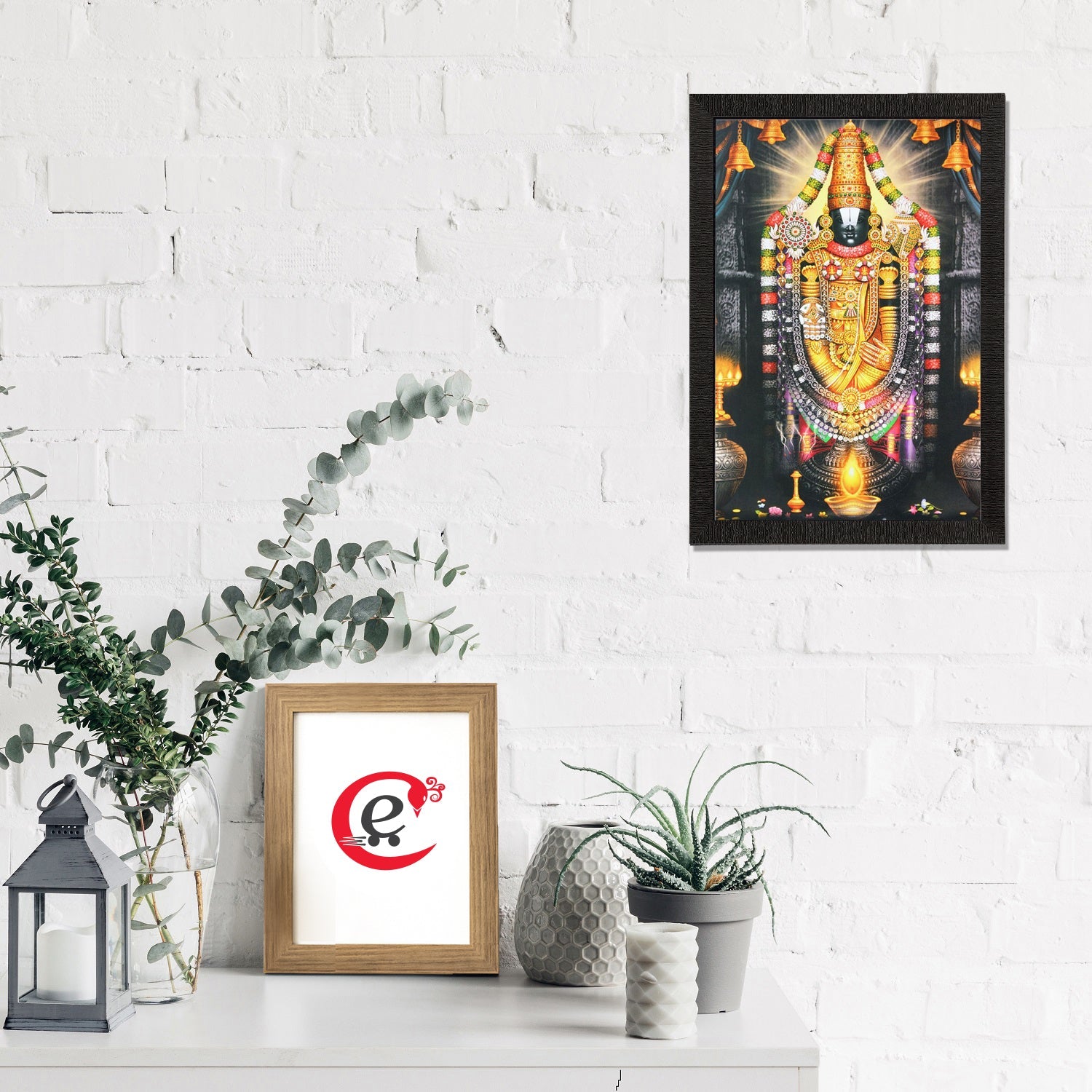 Lord Tirupati Balaji Painting Digital Printed Religious Wall Art Kafalo