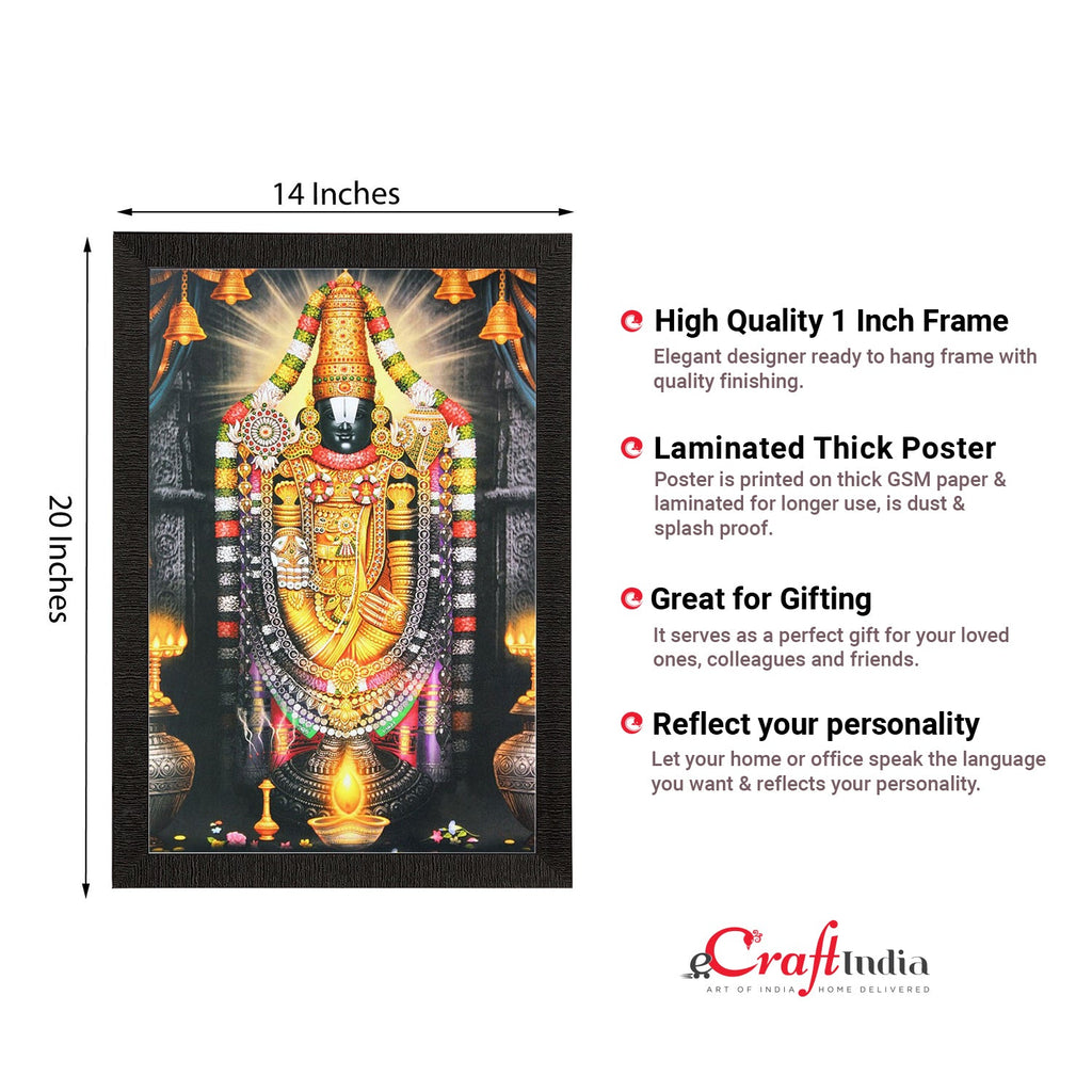 Lord Tirupati Balaji Painting Digital Printed Religious Wall Art Kafalo
