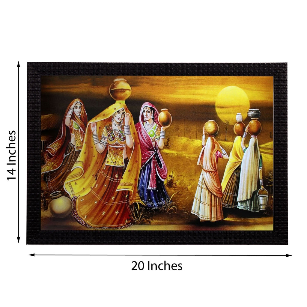 Village Lady Group Satin Matt Texture UV Art Painting Kafalo