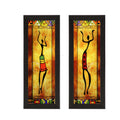 Set of 2 Abstract Dancing Lady Satin Matt Texture UV Art Painting Kafalo