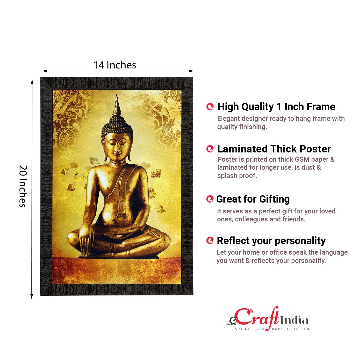 Meditating Buddha Painting Digital Printed Religious Wall Art Kafalo