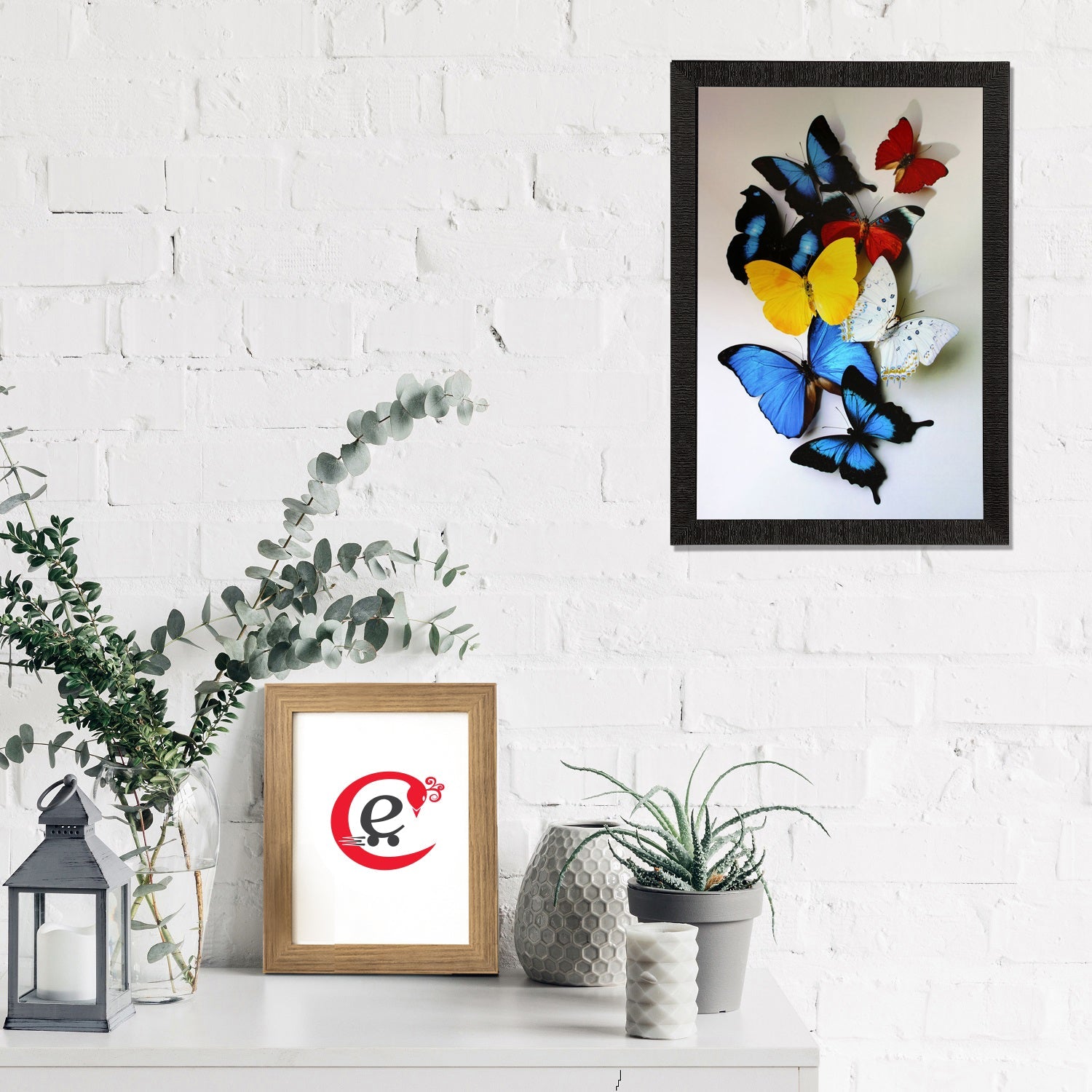 Decorative Colorful Butterflies Satin Matt Texture UV Art Painting Kafalo