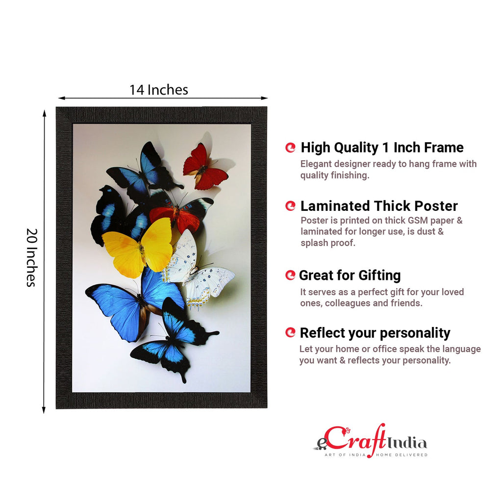 Decorative Colorful Butterflies Satin Matt Texture UV Art Painting Kafalo
