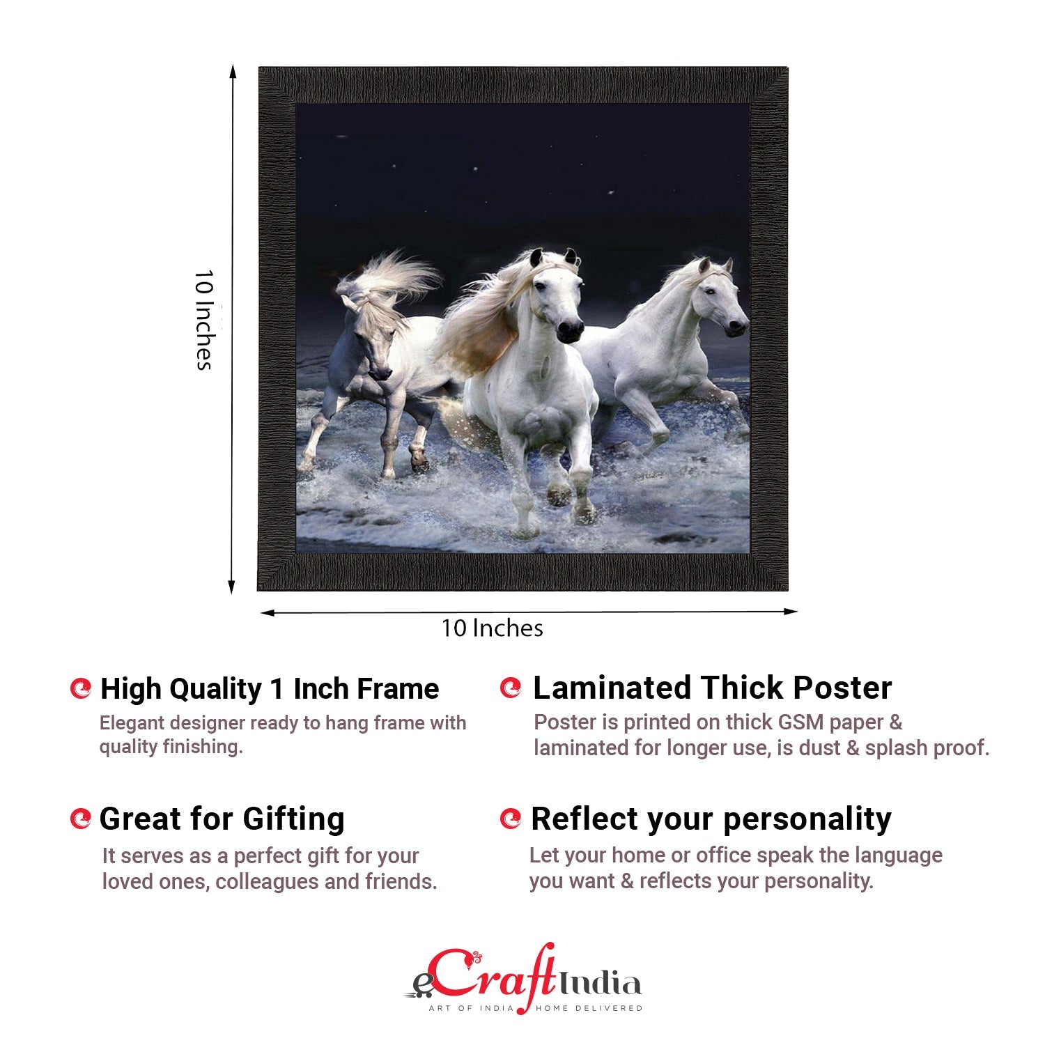Running Horses Satin Matt Texture UV Art Painting Kafalo