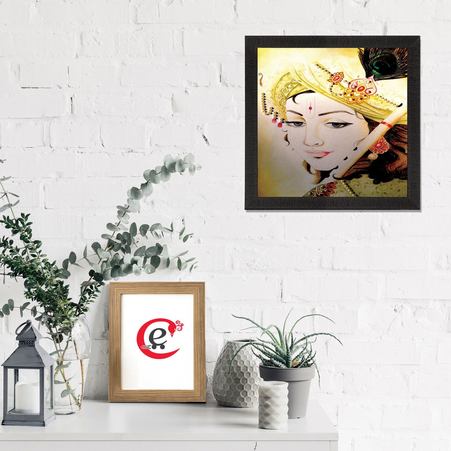 Legendary Lord Krishna Satin Matt Texture UV Art Painting Kafalo