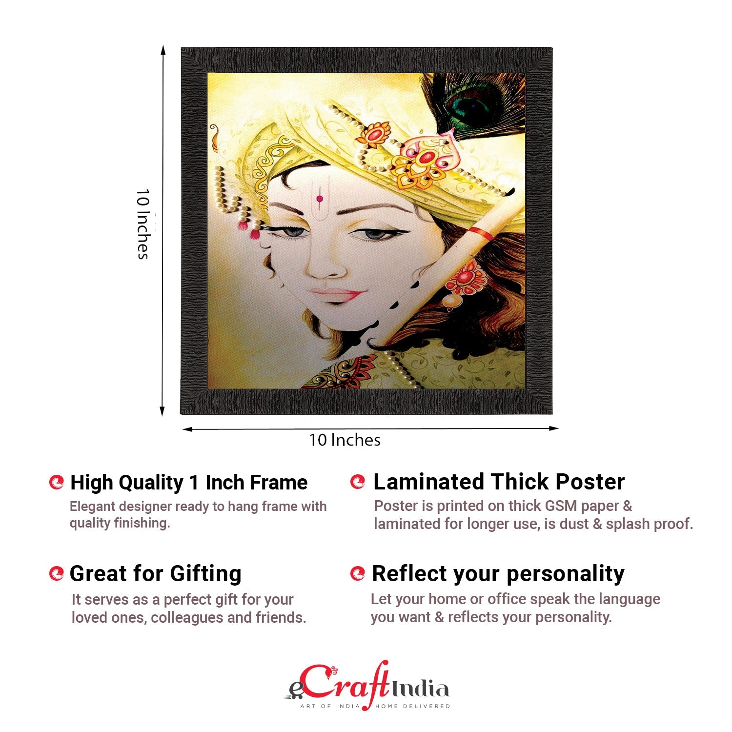 Legendary Lord Krishna Satin Matt Texture UV Art Painting Kafalo
