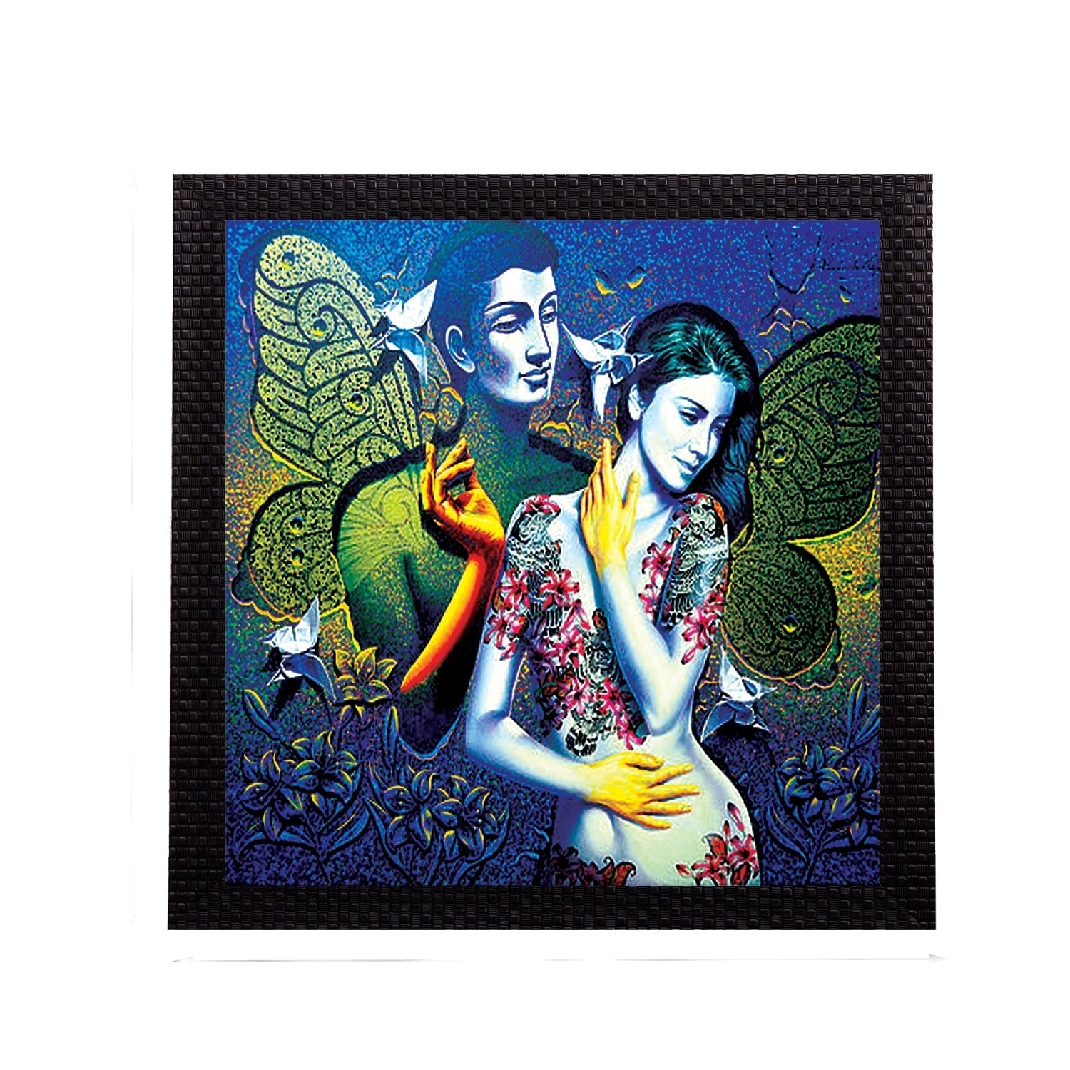Beautiful Lady and Man Satin Matt Texture UV Art Painting Kafalo