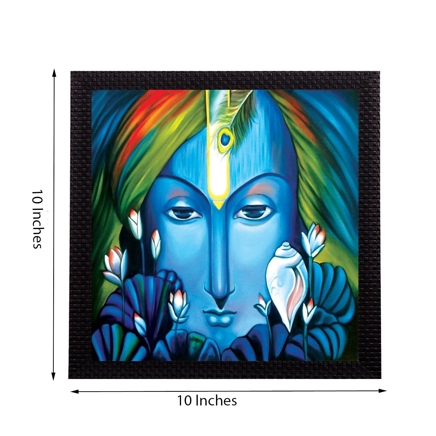 Powerful Lord Krishna Satin Matt Texture UV Art Painting Kafalo
