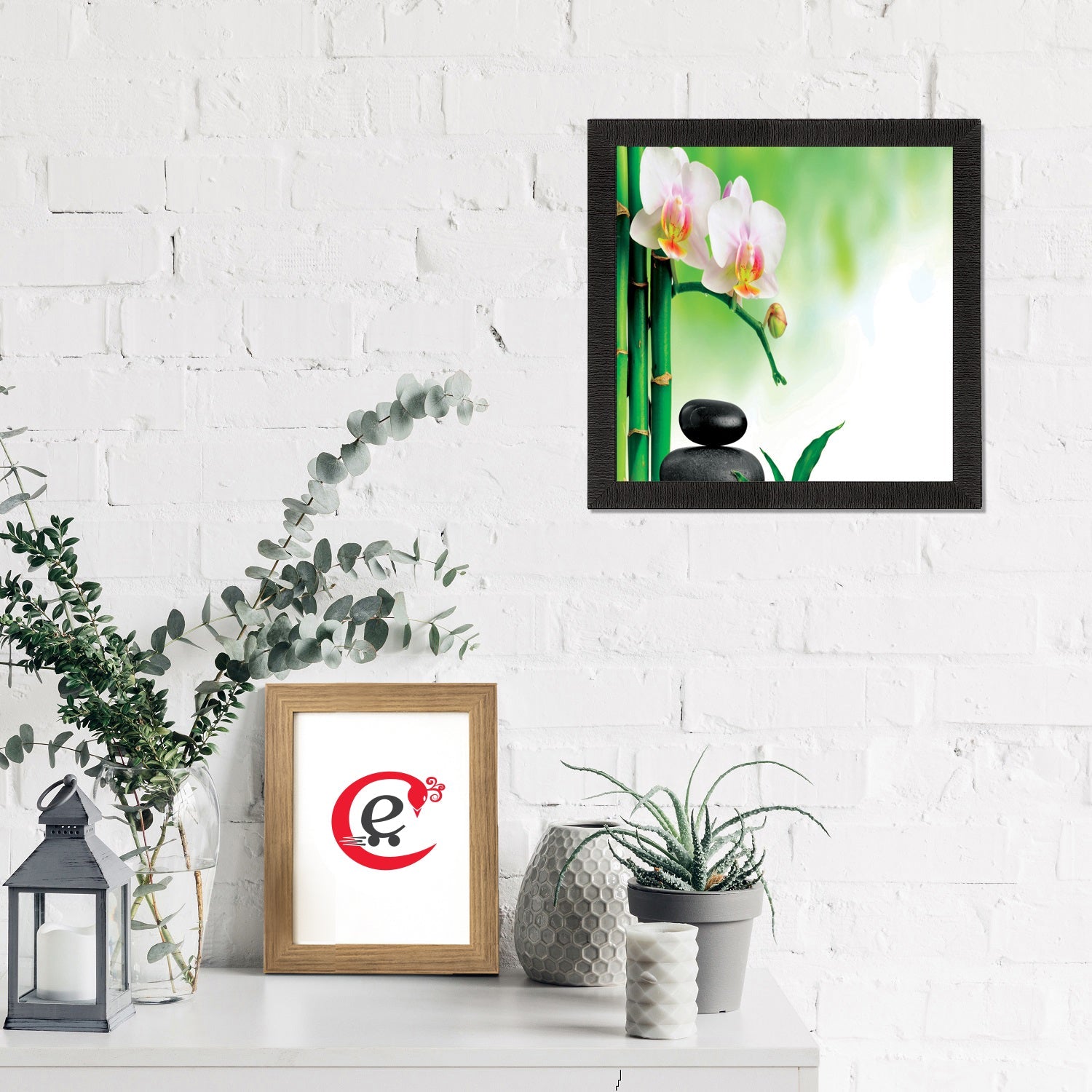 White Botanical Floral Satin Matt Texture UV Art Painting Kafalo