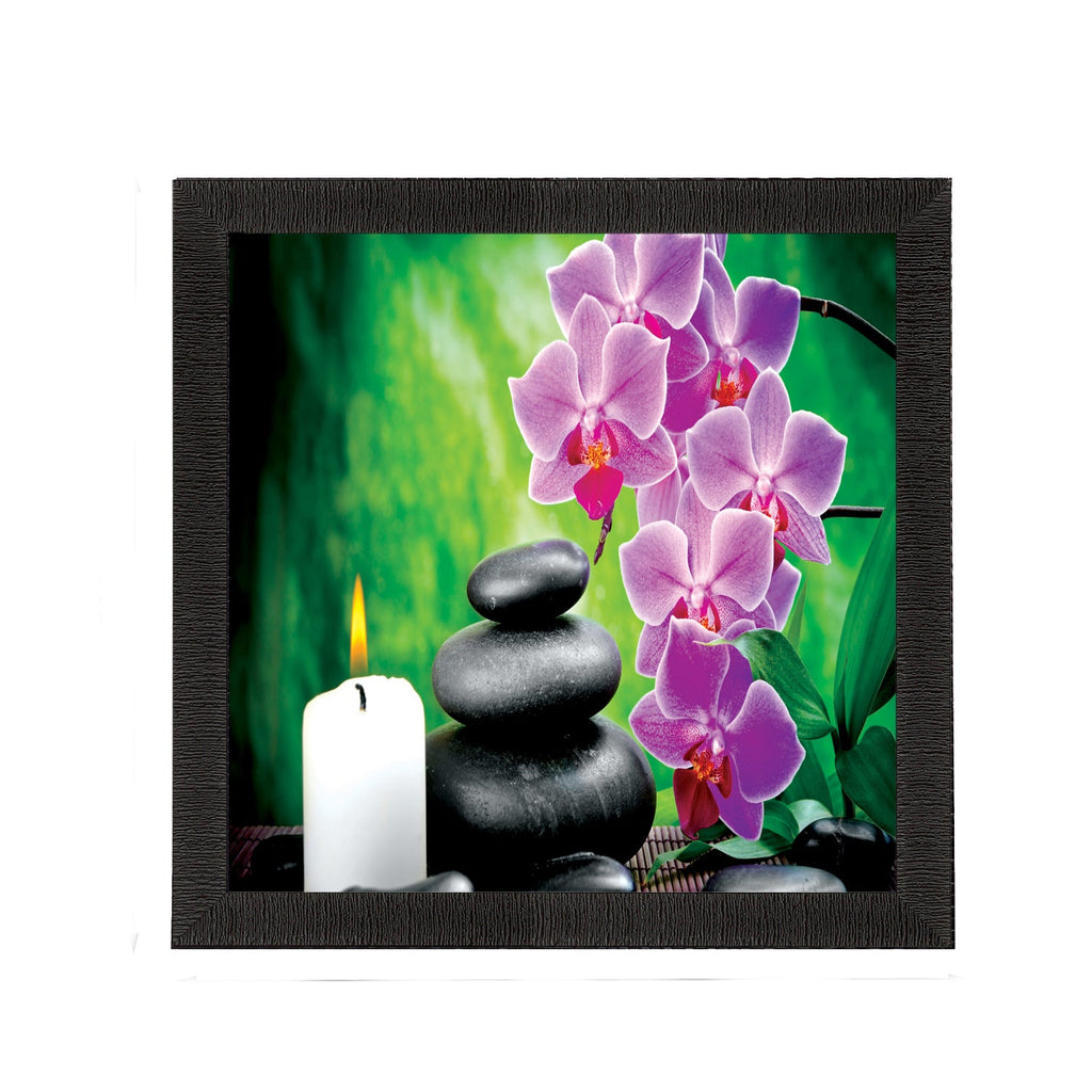 Pink Flower and Candle Satin Matt Texture UV Art Painting Kafalo