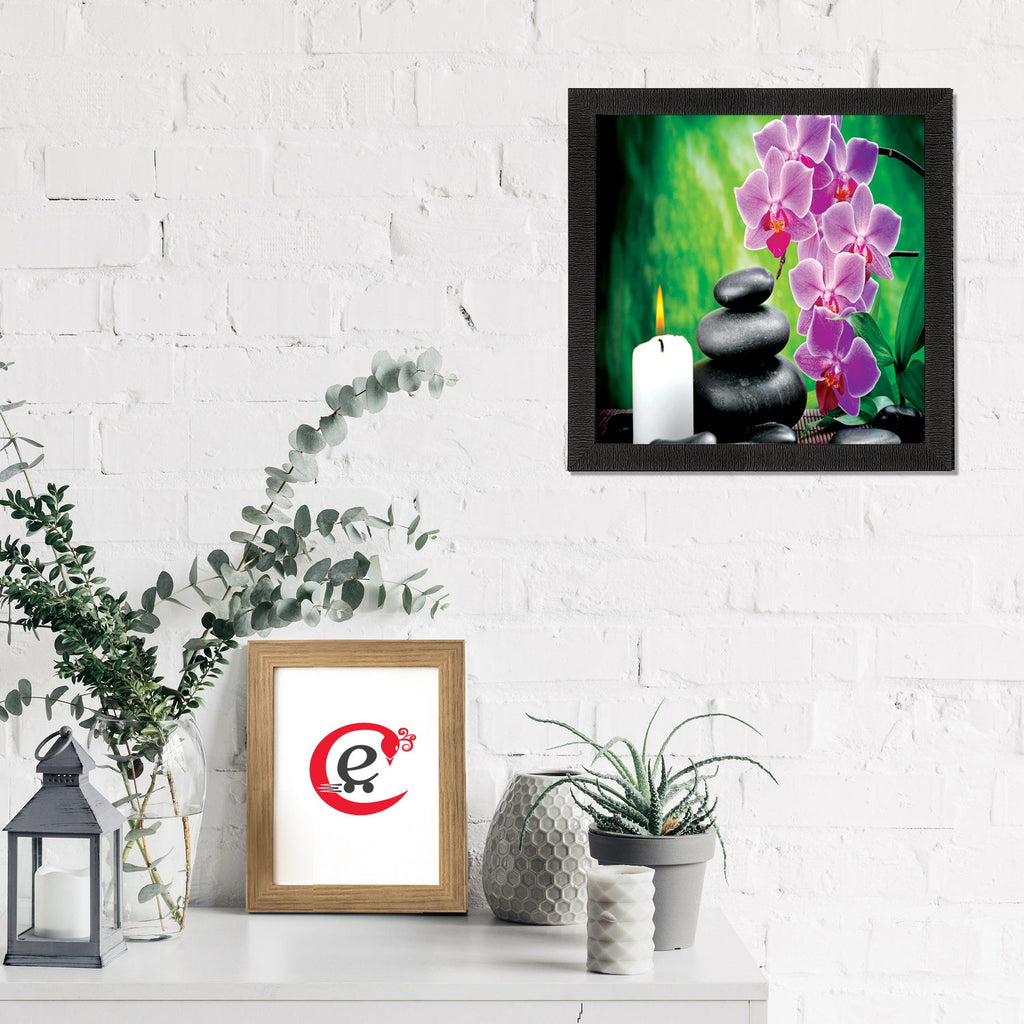 Pink Flower and Candle Satin Matt Texture UV Art Painting Kafalo