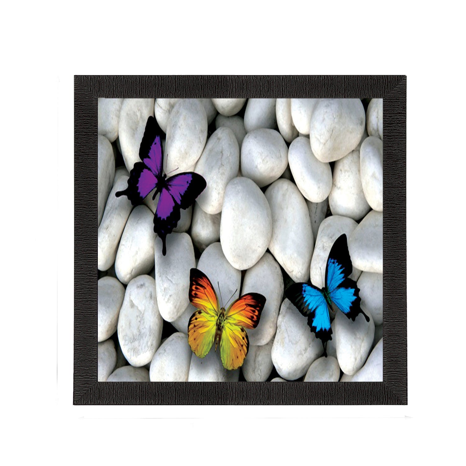Butterfly On Stones Satin Matt Texture UV Art Painting Kafalo