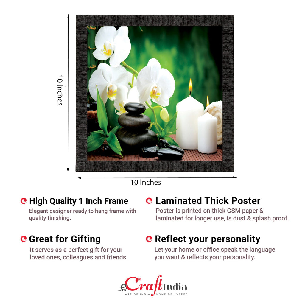 White Flower and Candle Satin Matt Texture UV Art Painting Kafalo